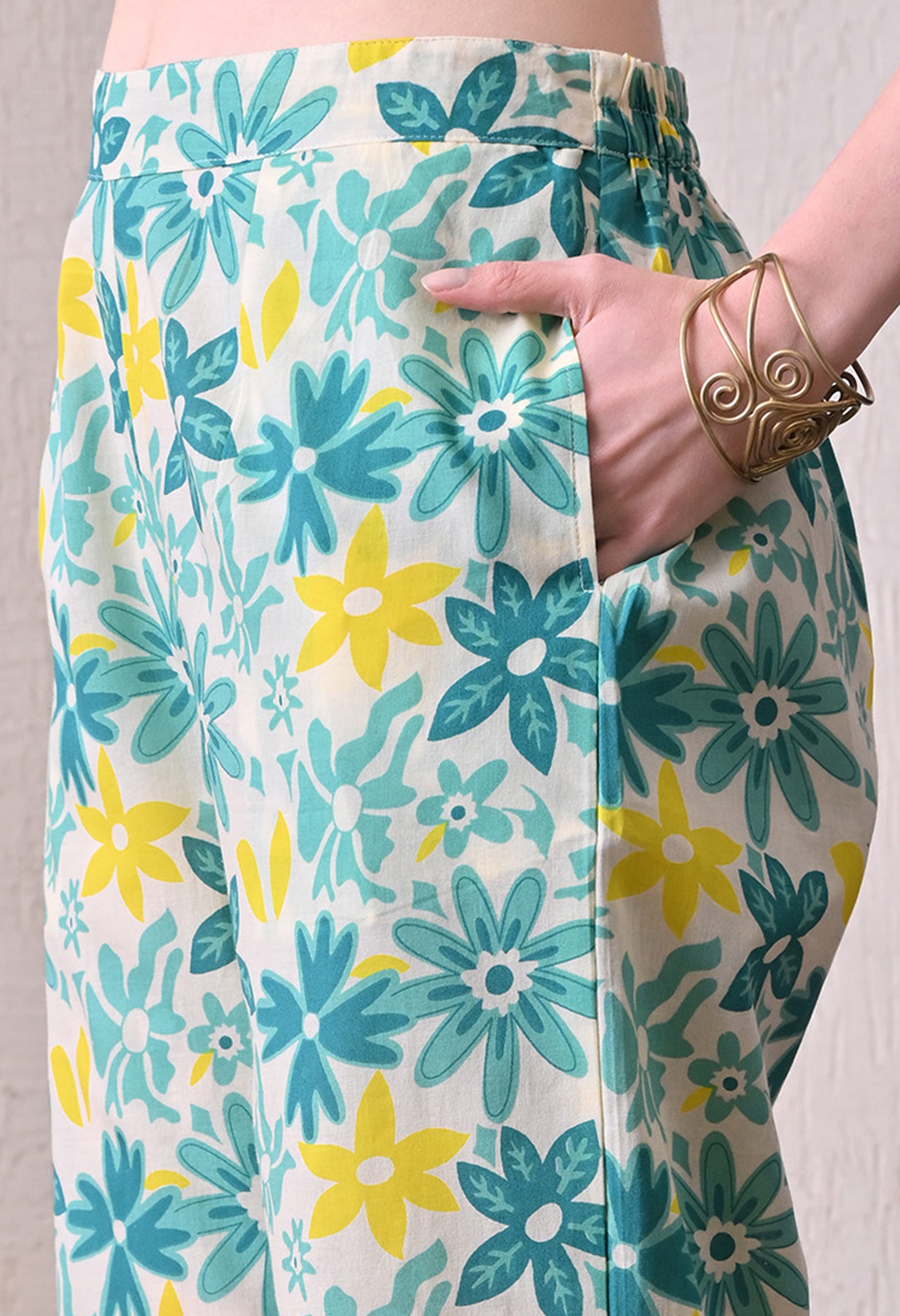 Floral Print Co-Ord Set with Notched Collar