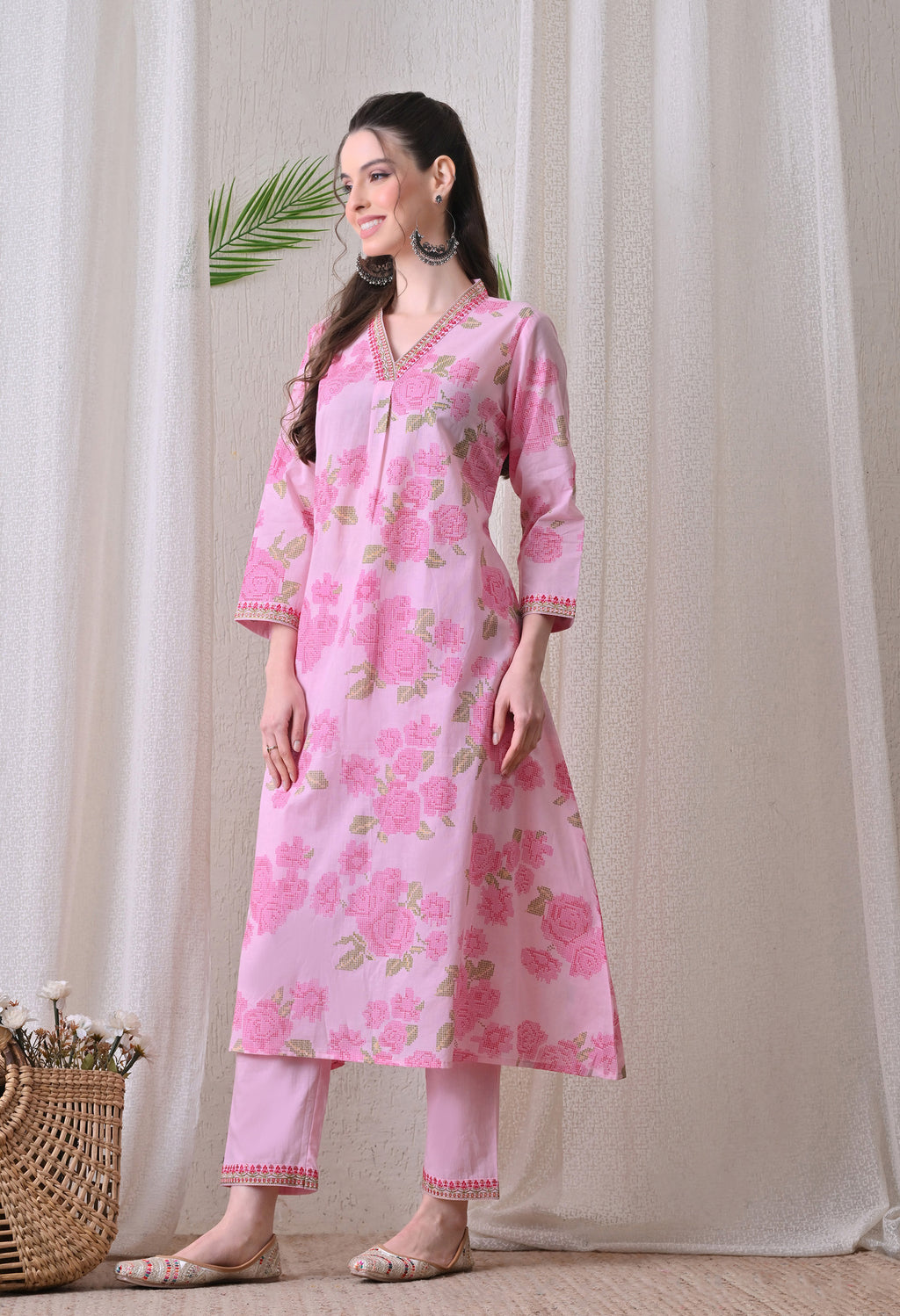 Pink Floral Suit Set