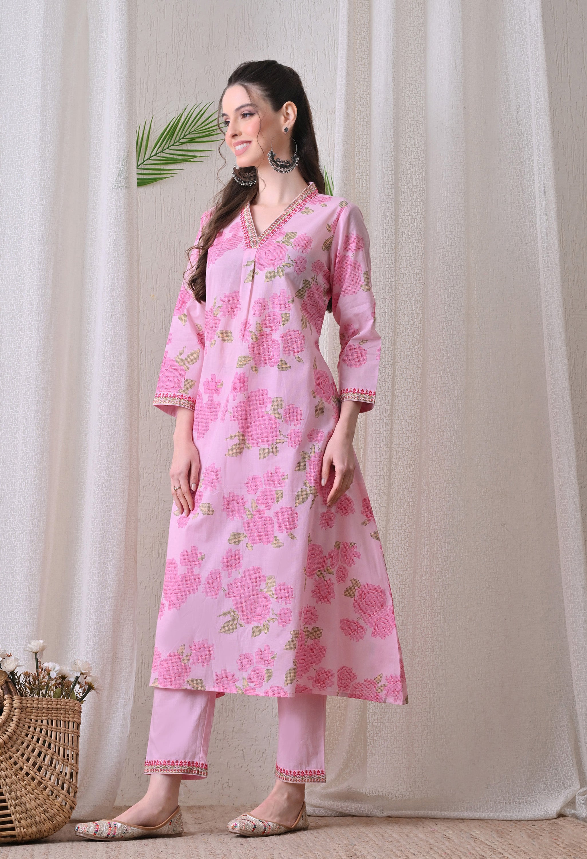 Pink Floral Suit Set