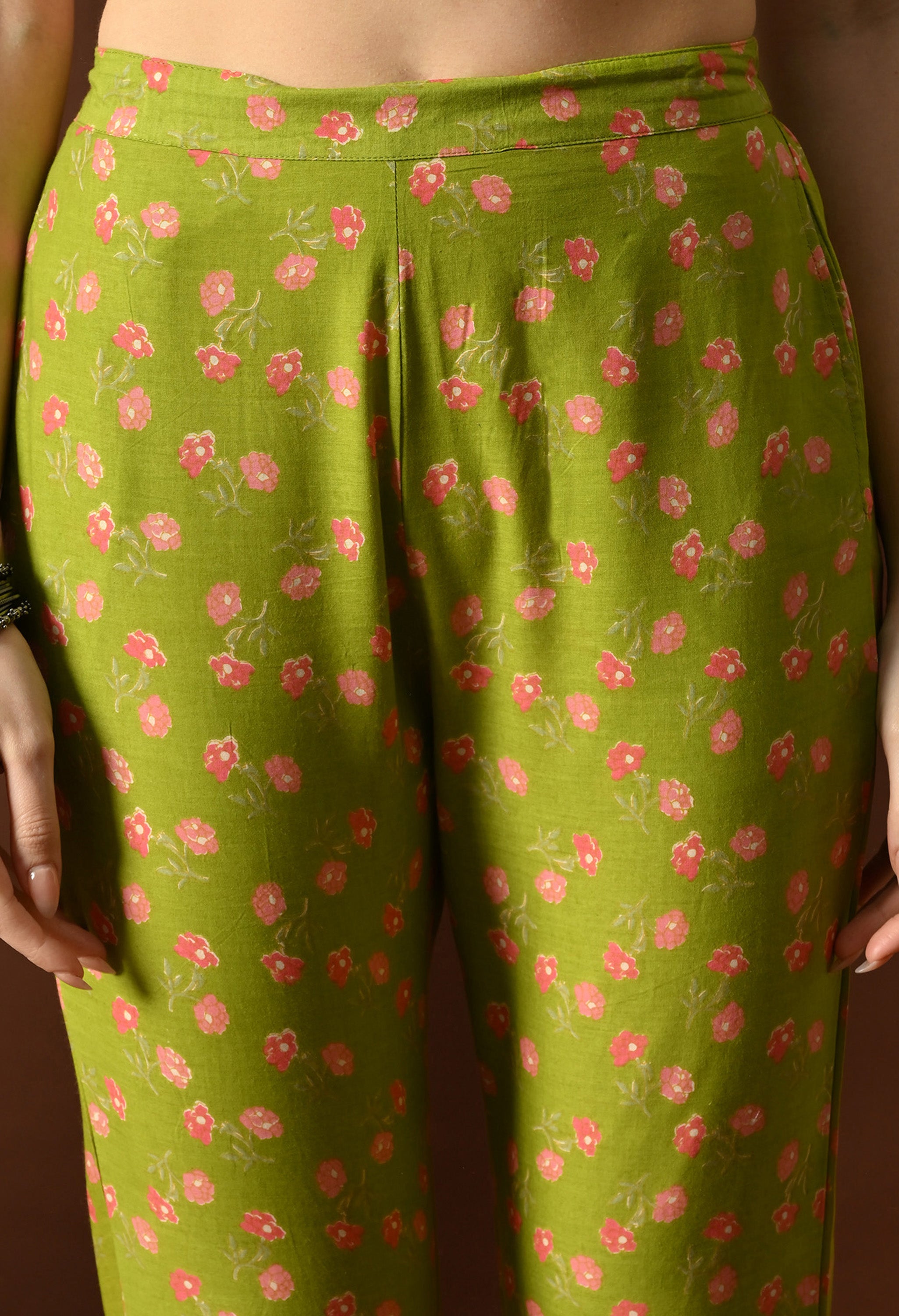 Olive Green Lotus Suit Set