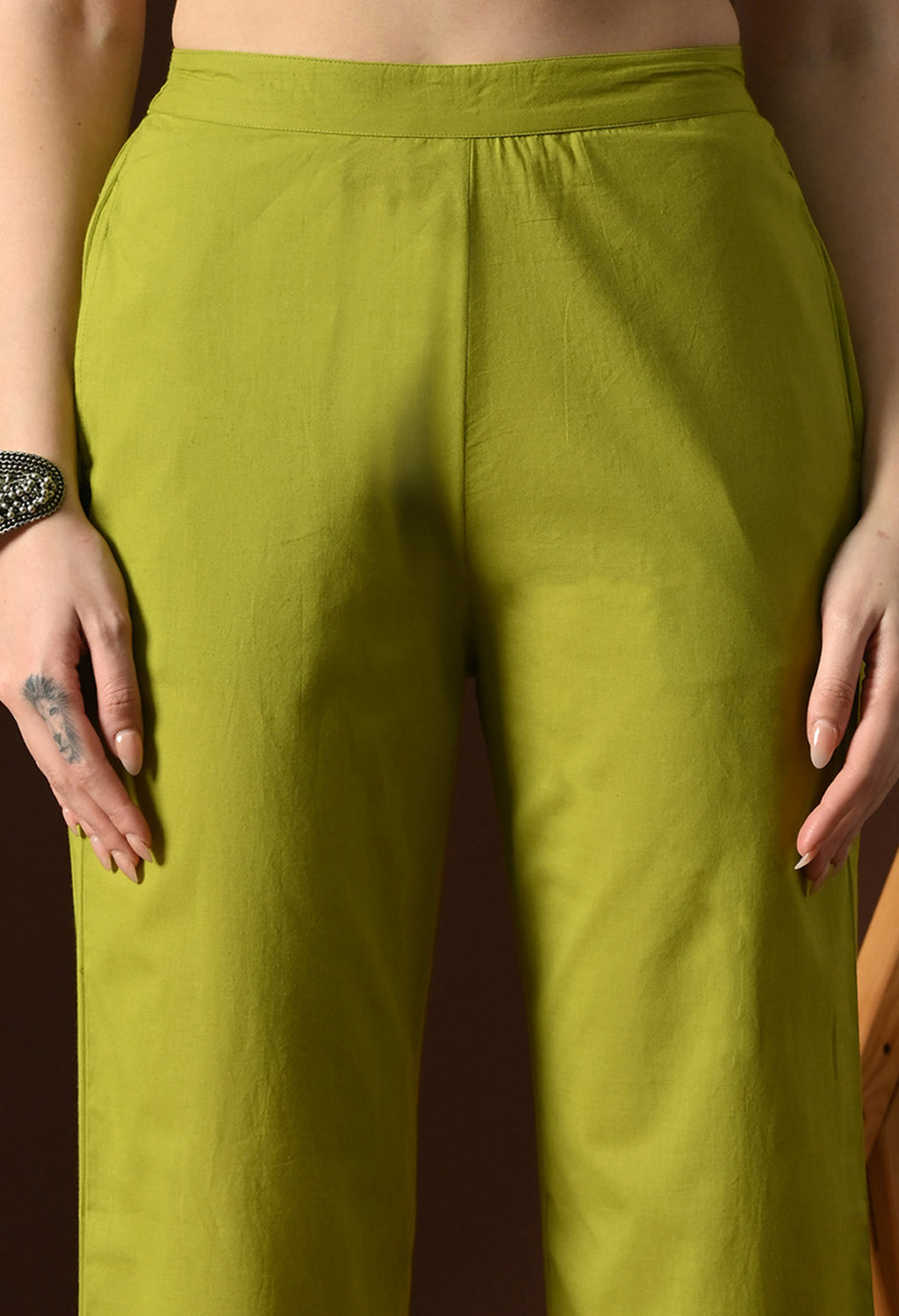 Lime Green Pintuck Kurta Set