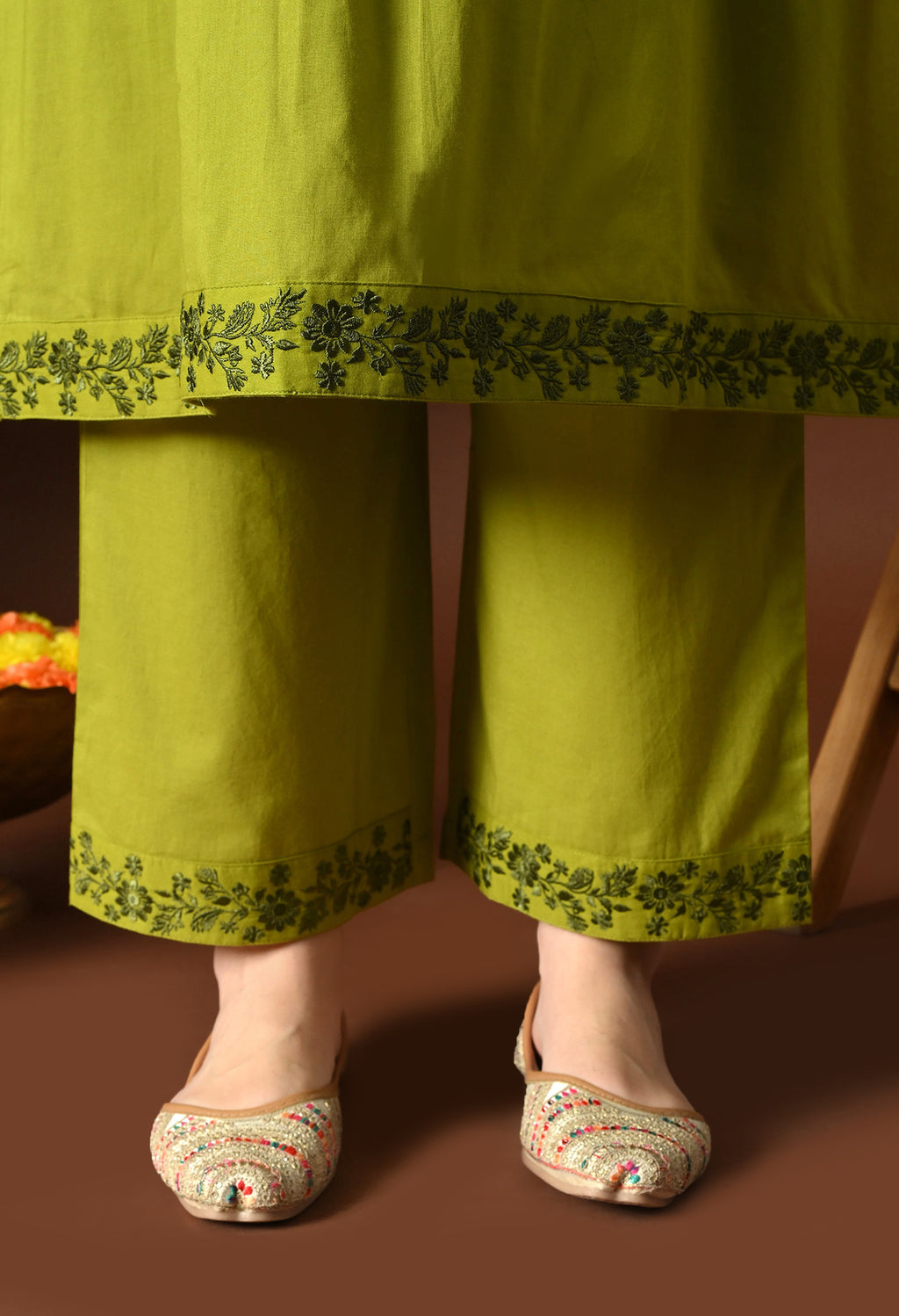 Lime Green Pintuck Kurta Set