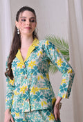 Floral Print Co-Ord Set with Notched Collar